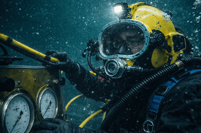 Commercial Diver with Glasses