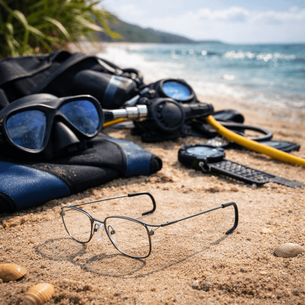 diving goggles for glasses Maskoptix Prescription Diving Glasses EAB-14