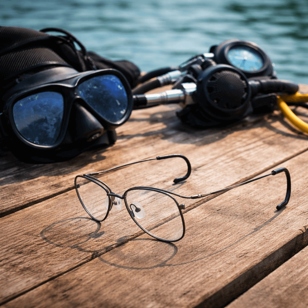 Maskoptix Prescription Diving Glasses EAB-21-Dark Brown 47-20