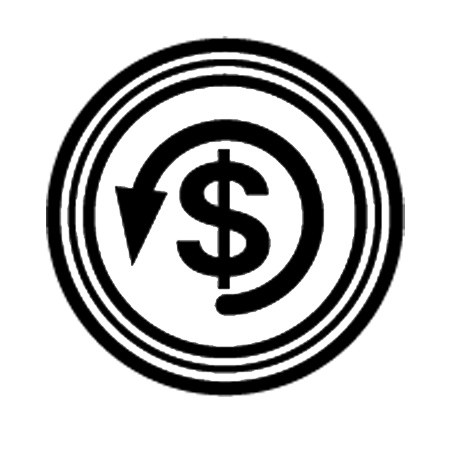 Icon of a dollar sign with circular arrows, symbolizing money circulation or finance.